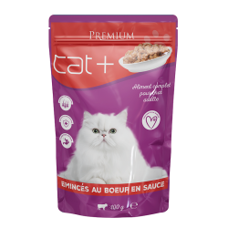 Cat+ 22*100g - Sachet Émincés au Bœuf