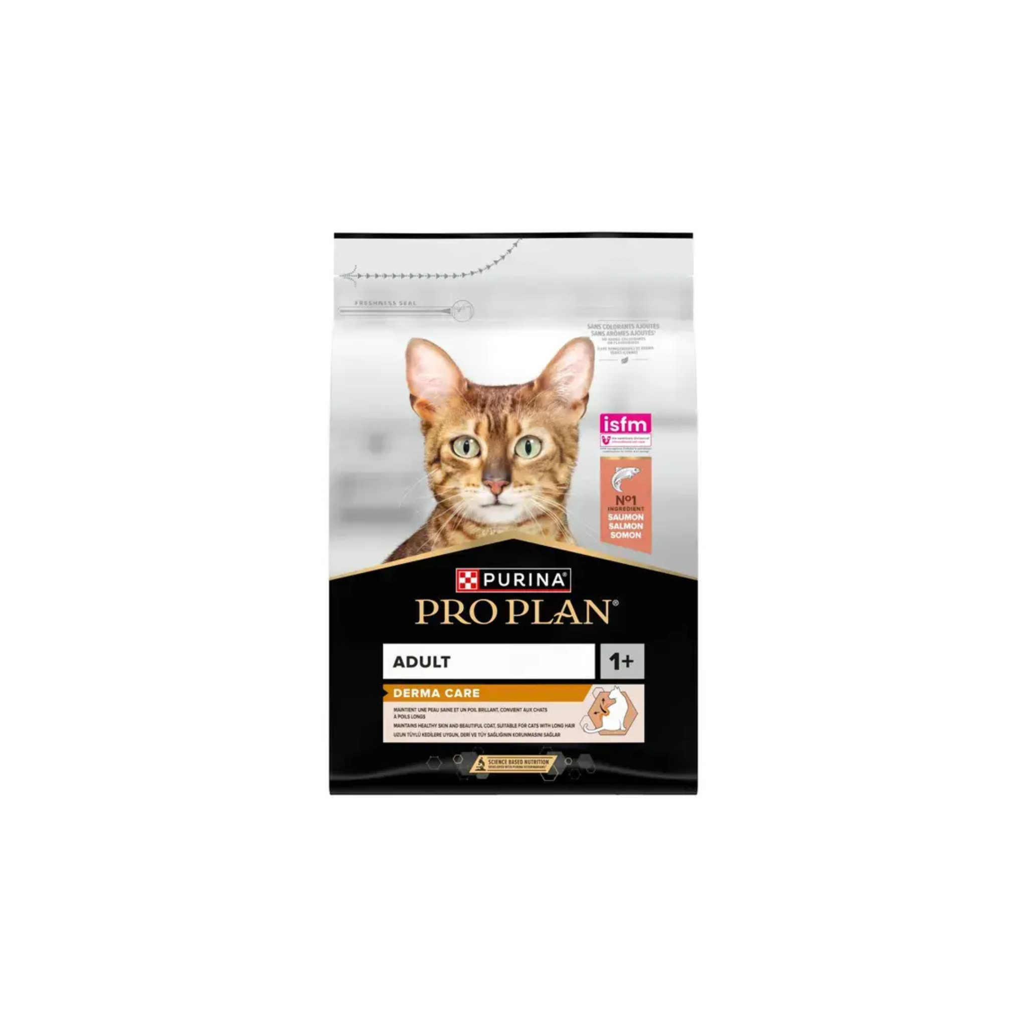 PRO PLAN® PRO PLAN® Adult DERMA CARE, Riche en Saumon - Croquettes pour Chat aidant au maintien d'une peau saine et d'un poil brillant.