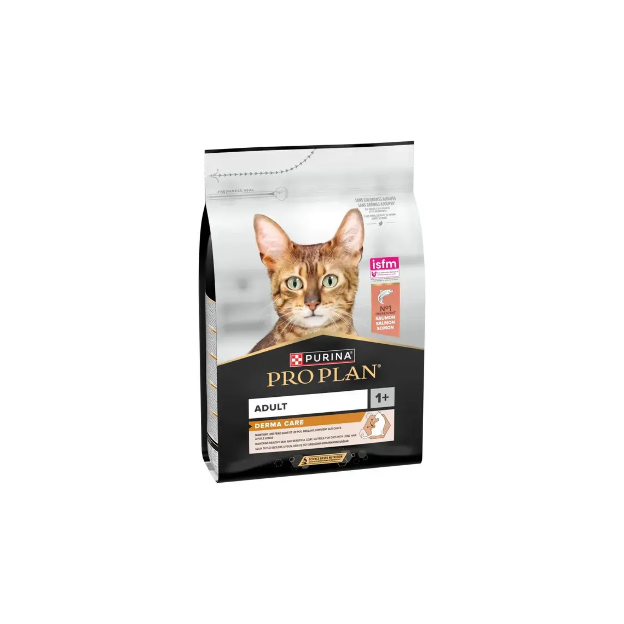 PRO PLAN® PRO PLAN® Adult DERMA CARE, Riche en Saumon - Croquettes pour Chat aidant au maintien d'une peau saine et d'un poil brillant.