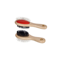Brosse double face pour animaux – manche en bois