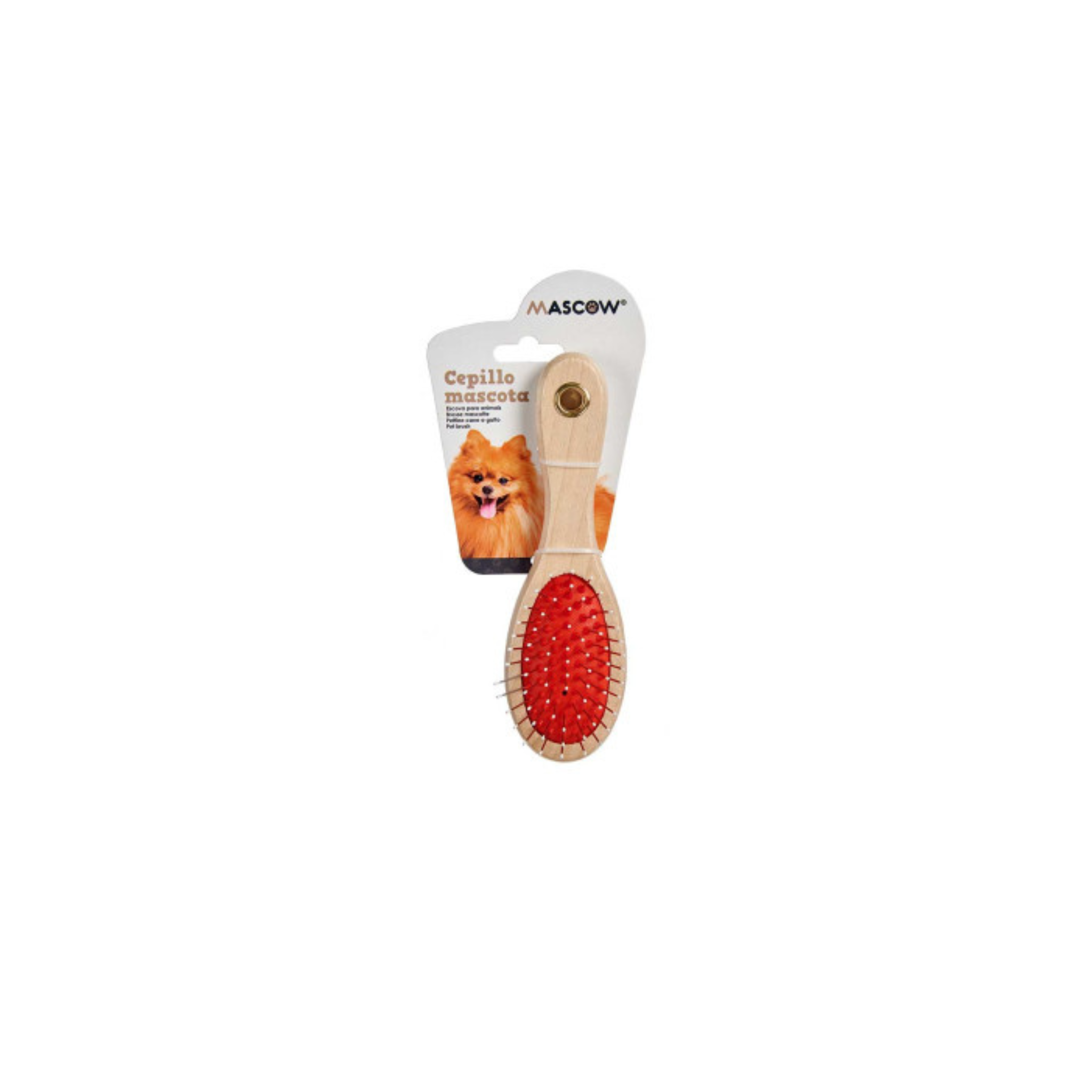 Brosse double face pour animaux – manche en bois