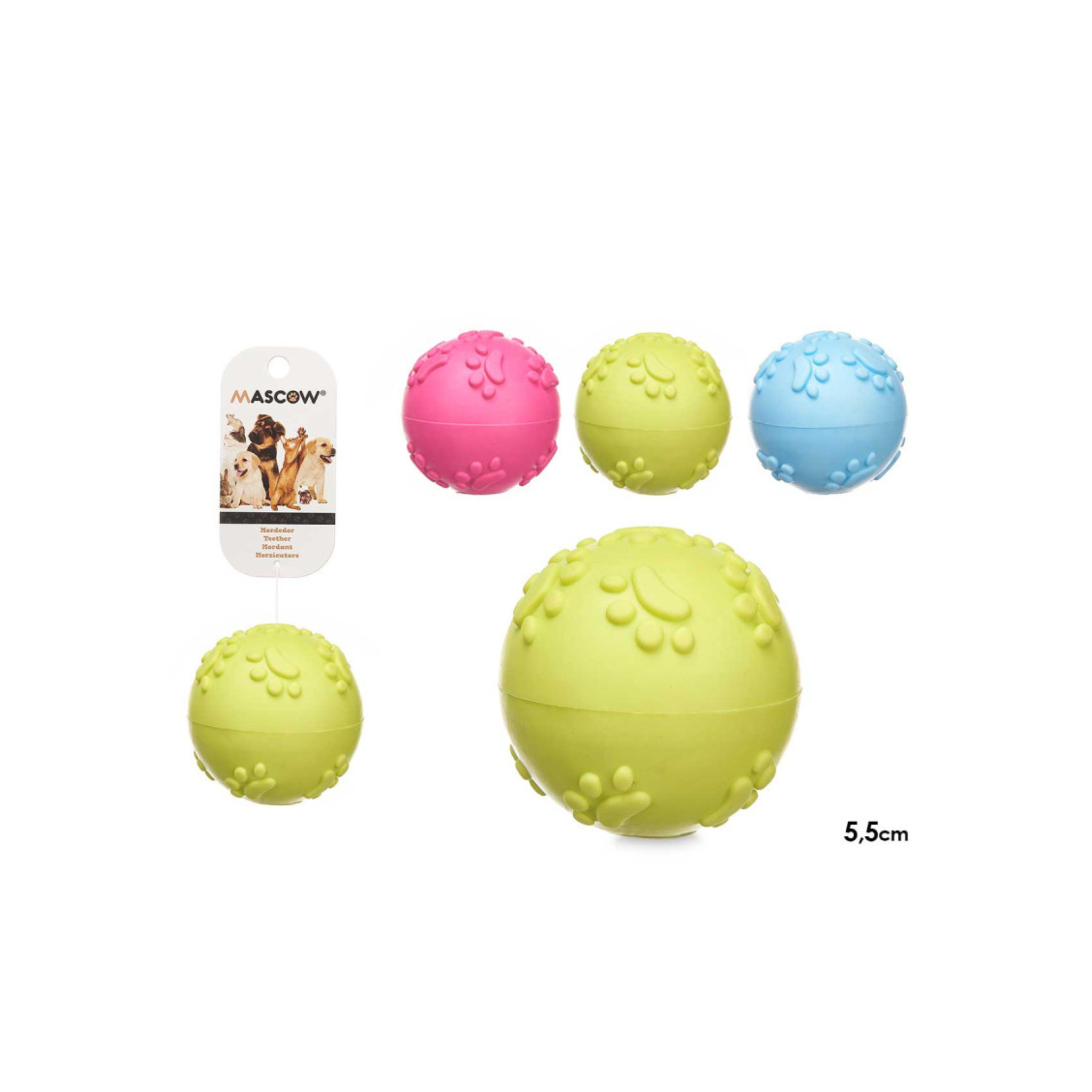 Balle en silicone motif empreinte 5,5 cm