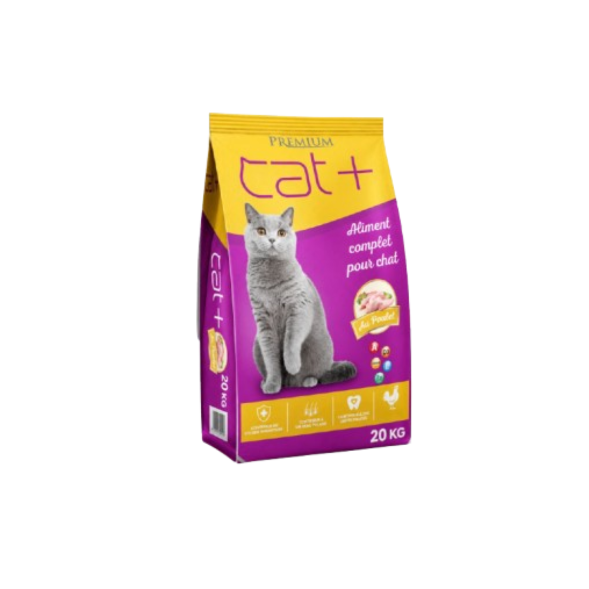 CAT PLUS — Croquettes Chat Poulet & Légumes 20 kg