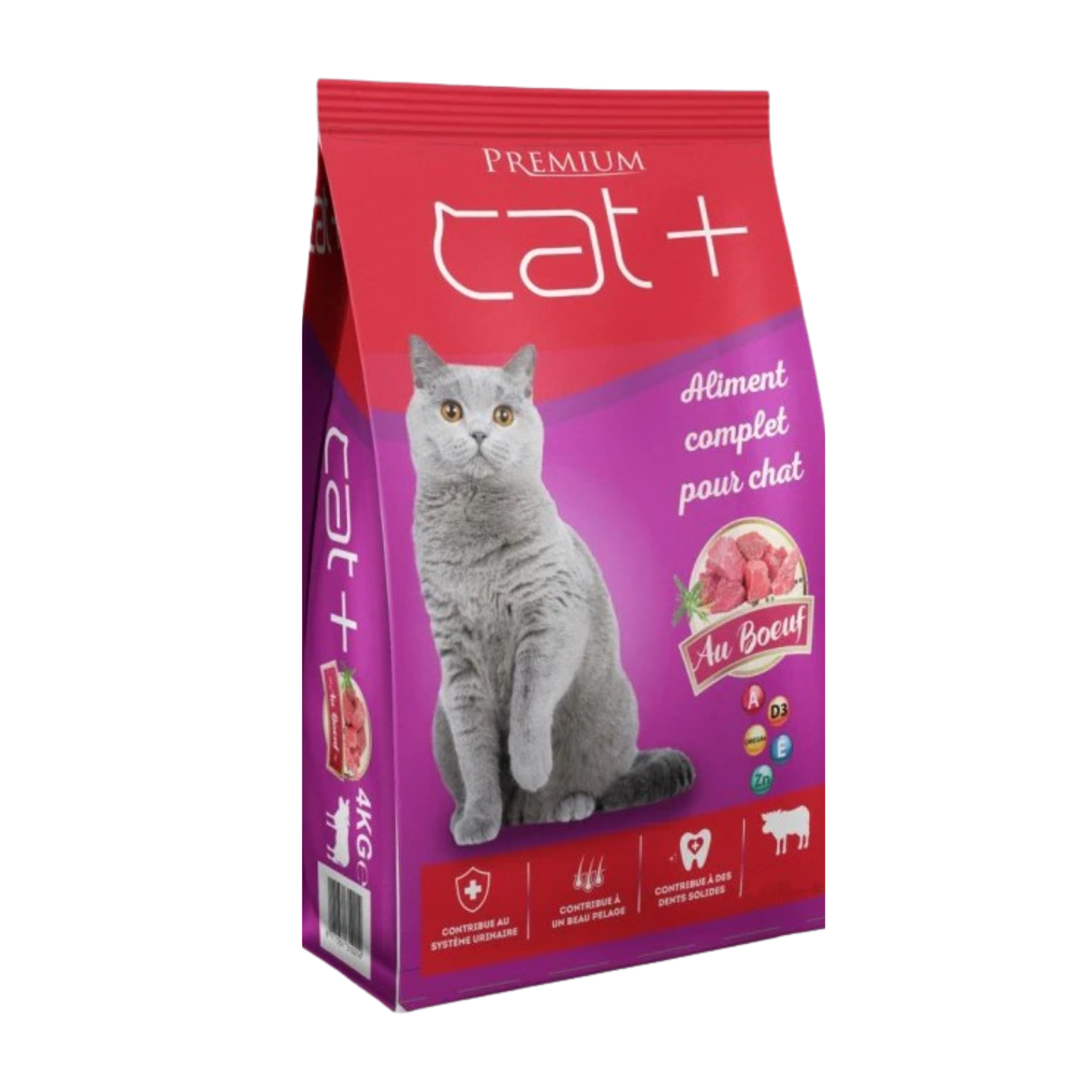 CAT PLUS — Croquettes Chat Bœuf & Légumes 4 kg